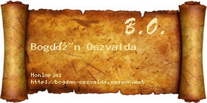Bogdán Oszvalda névjegykártya